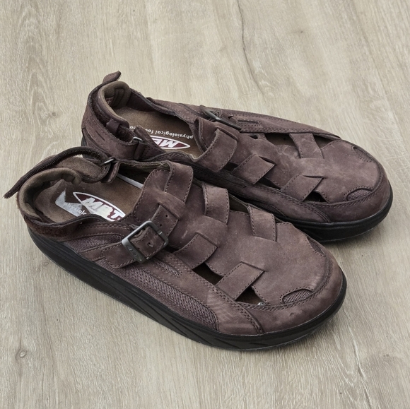 MBT Men\'s Brown Leather Rocker Sole Fisherman Sandals Size 8 main image 7